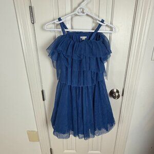 Habitual Blue Tulle Ruffle Tiered Dress‎ Kids Size 10 Party Occasion
